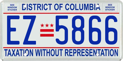 DC license plate EZ5866