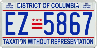 DC license plate EZ5867