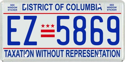 DC license plate EZ5869