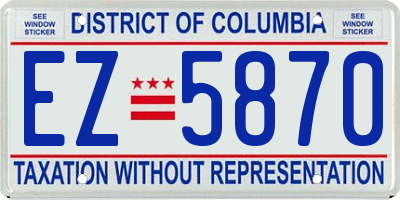 DC license plate EZ5870