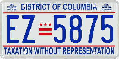 DC license plate EZ5875