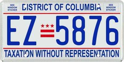 DC license plate EZ5876