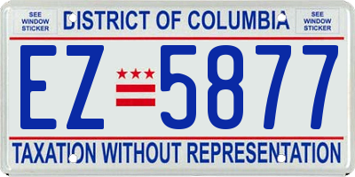 DC license plate EZ5877