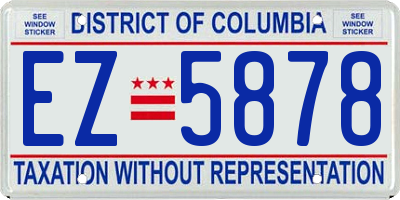 DC license plate EZ5878