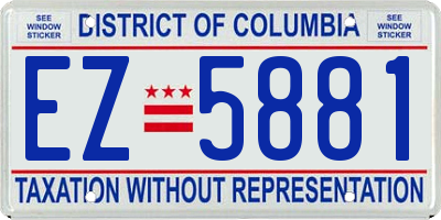 DC license plate EZ5881