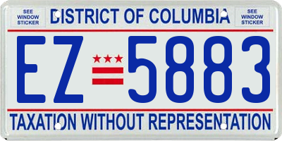 DC license plate EZ5883