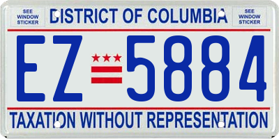 DC license plate EZ5884