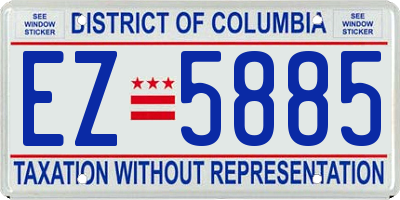 DC license plate EZ5885