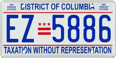 DC license plate EZ5886