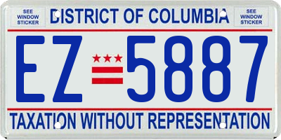 DC license plate EZ5887