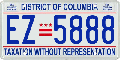 DC license plate EZ5888