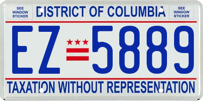 DC license plate EZ5889