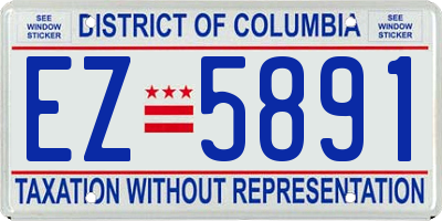 DC license plate EZ5891