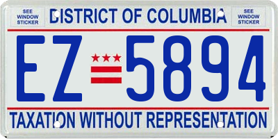 DC license plate EZ5894