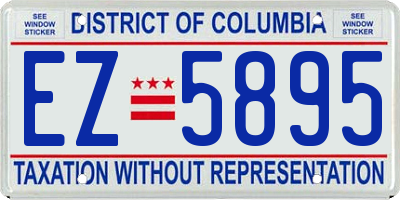 DC license plate EZ5895