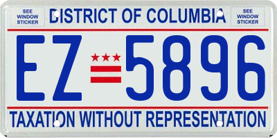 DC license plate EZ5896