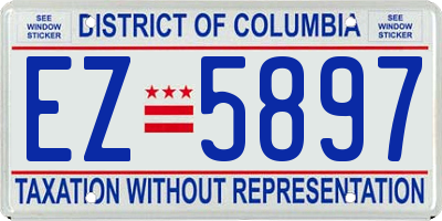 DC license plate EZ5897