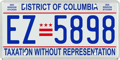 DC license plate EZ5898