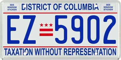 DC license plate EZ5902