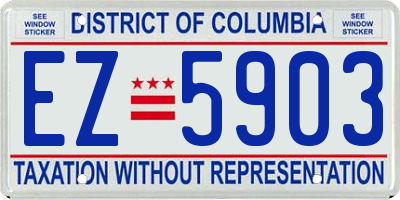 DC license plate EZ5903