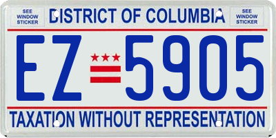 DC license plate EZ5905