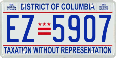 DC license plate EZ5907