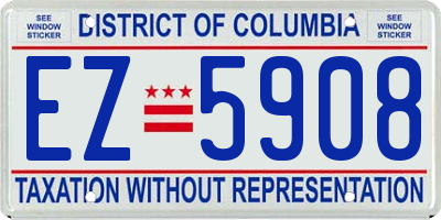 DC license plate EZ5908