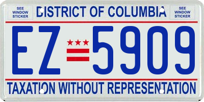 DC license plate EZ5909