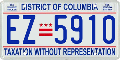 DC license plate EZ5910