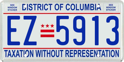 DC license plate EZ5913