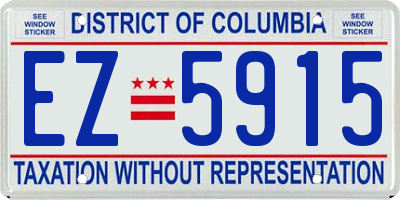 DC license plate EZ5915