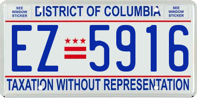 DC license plate EZ5916