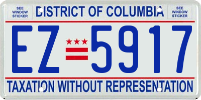 DC license plate EZ5917