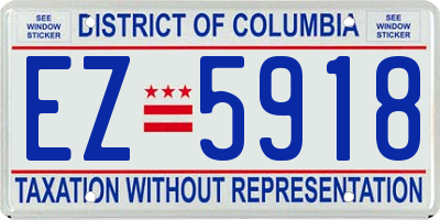 DC license plate EZ5918