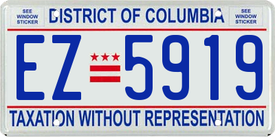 DC license plate EZ5919