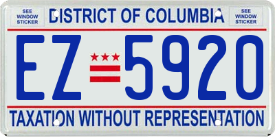 DC license plate EZ5920