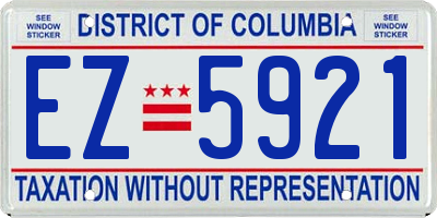 DC license plate EZ5921