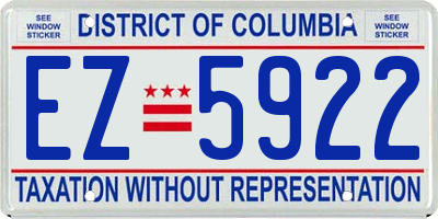 DC license plate EZ5922