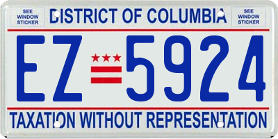 DC license plate EZ5924