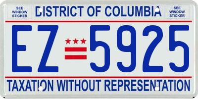 DC license plate EZ5925