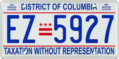 DC license plate EZ5927