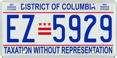 DC license plate EZ5929