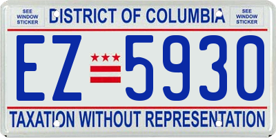 DC license plate EZ5930