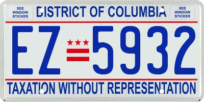 DC license plate EZ5932