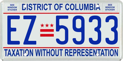 DC license plate EZ5933