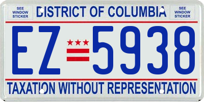 DC license plate EZ5938