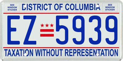 DC license plate EZ5939