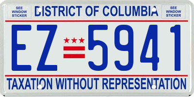 DC license plate EZ5941