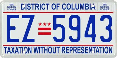 DC license plate EZ5943