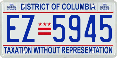 DC license plate EZ5945